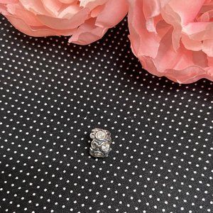 PANDORA Retired White Primrose Path Charm